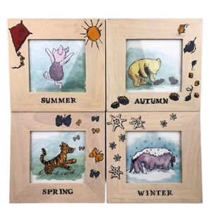 Set‎ of 4 Disney Classic Winnie the Pooh Four Seasons Framed Wall Art